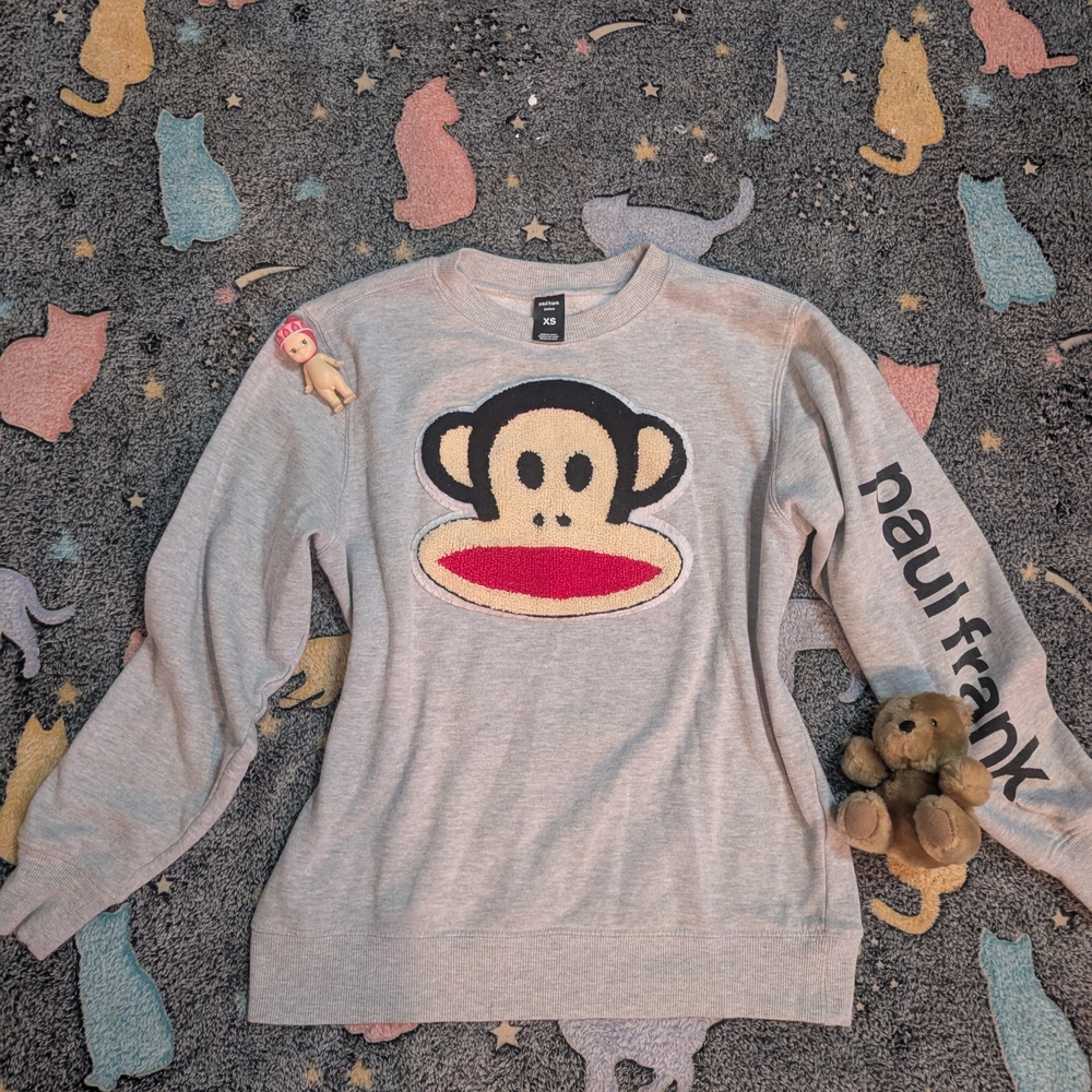 Paul Frank Light Gray Sweatshirt with Iconic Monkey